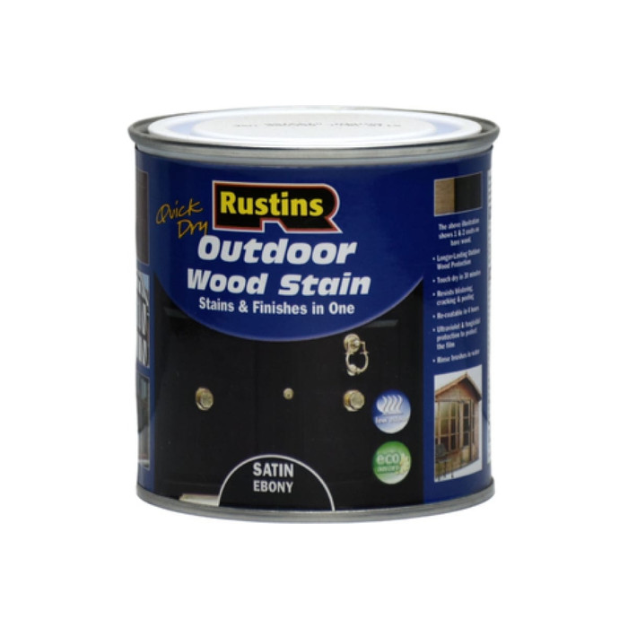 Финишная морилка Rustins QD Outdoor Wood Stain Ebony эбеновое дерево, 250 мл 03676