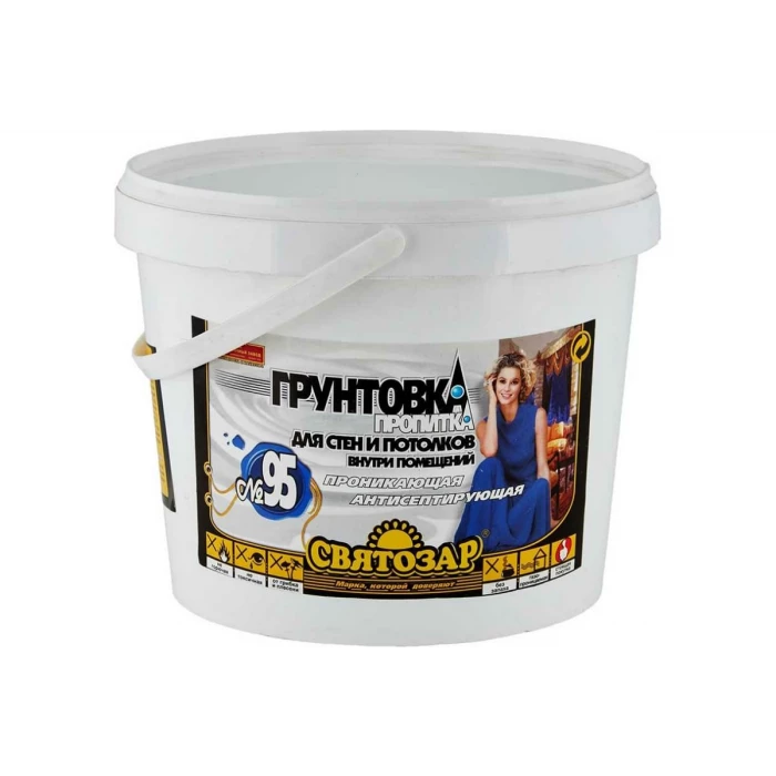 Акриловая грунтовка Finlux Святозар-95 для стен, потолков, антисептирующая, без запаха, 2 кг 4603783200122
