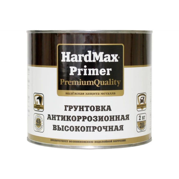 Антикоррозионная грунтовка HardMax PRIMER светло-серая, банка 2 кг 4690417078479