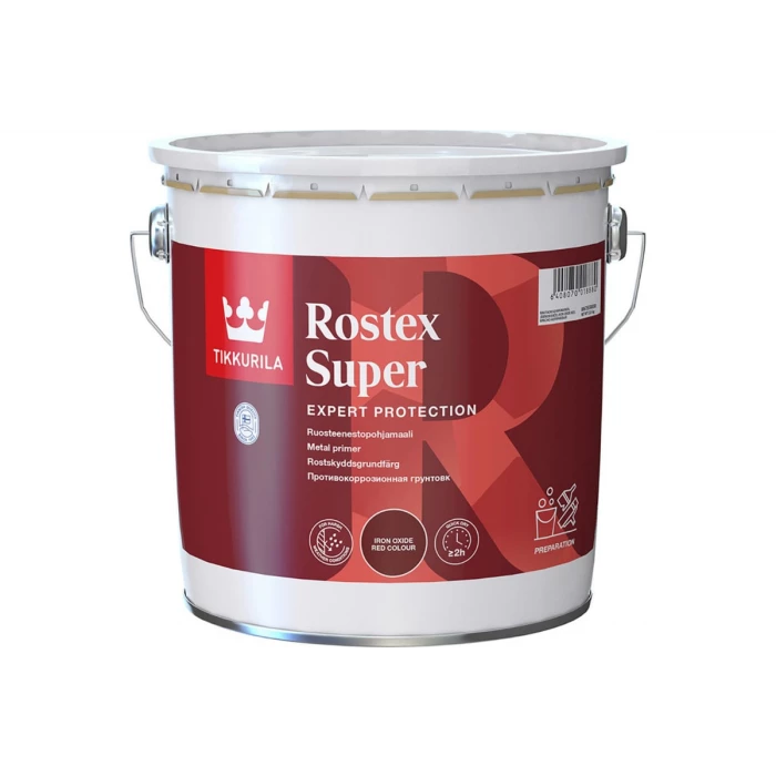 Антикоррозионный грунт TIKKURILA Ростекс супер красно-коричневый, 10 л 51065