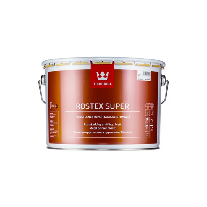 Антикоррозионный грунт TIKKURILA ростекс супер светло-серый 10 л 25823
