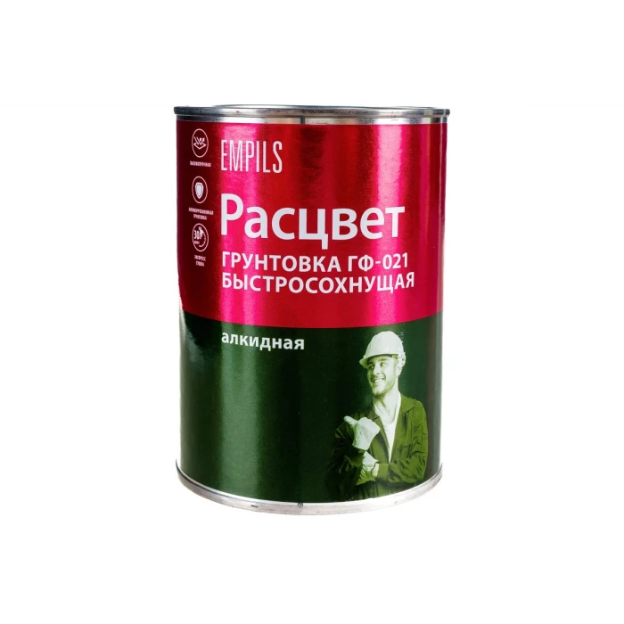 Быстросохнущая грунтовка Расцвет ГФ-021 серая, 1 кг 73565
