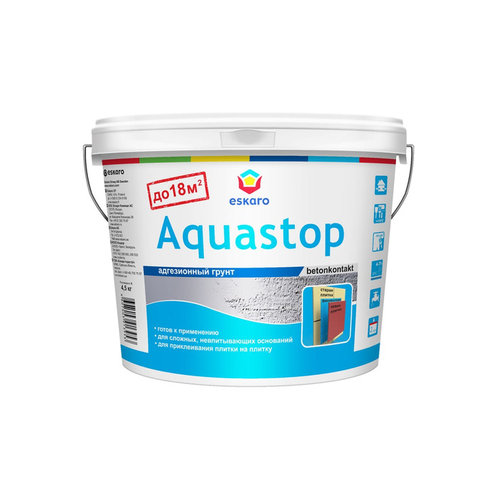 Влагостойкий адгезионный грунт Eskaro Aquastop Contact 4,5 кг G0010
