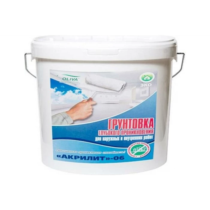 Глубокопроникающая грунтовка Акрилит 06 ведро 10л 00093844