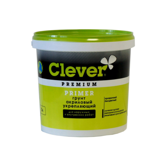 Грунт Clever PRIMER акриловый 3 л 141497