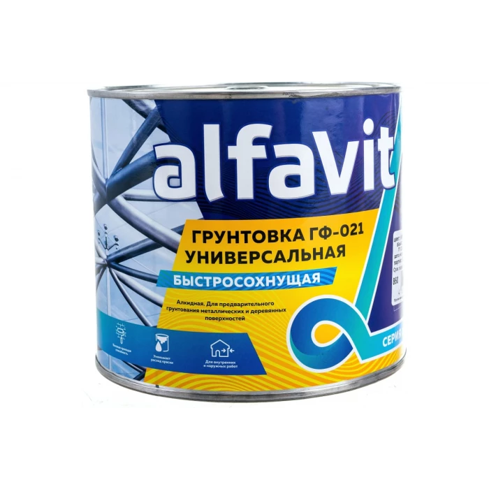 Грунт KRAFOR Альфа ГФ-021 быстросохнущий красно-коричневый 1,9 кг 6 41237