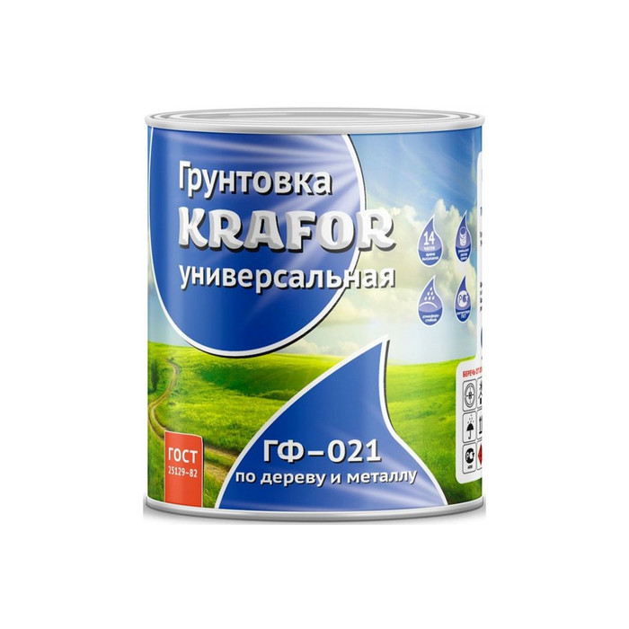 Грунт Krafor ГФ-021 серый 1.8 кг 6 26307