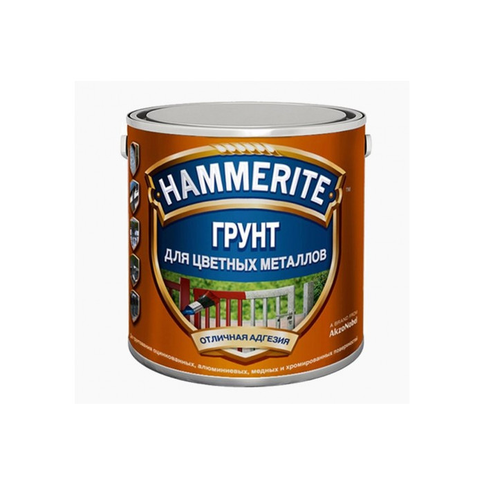 Грунт для поверхностей HAMMERITE из цветных металлов, красный 2,5л 5183310