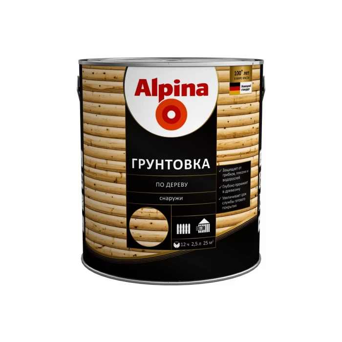 Грунтовка по дереву ALPINA 2.5 л 948103929