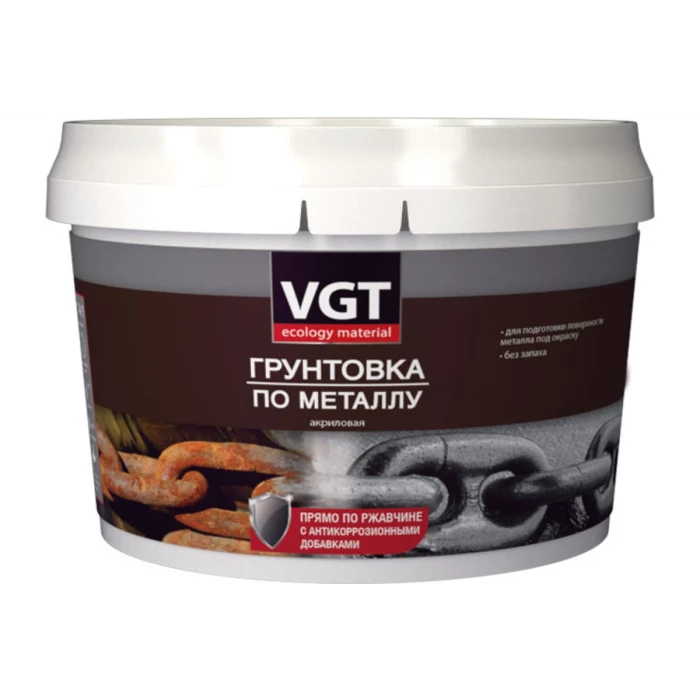 Грунтовка по металлу VGT ВД-АК-0301 черная 0,6 кг 11607681