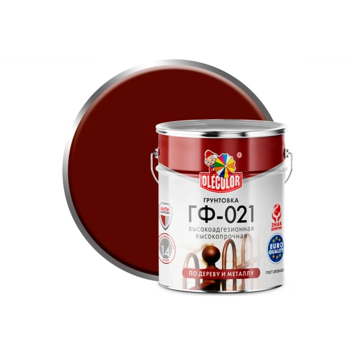 Грунтовка OLECOLOR ГФ-021 красно-коричневый, 6 кг 4300000068