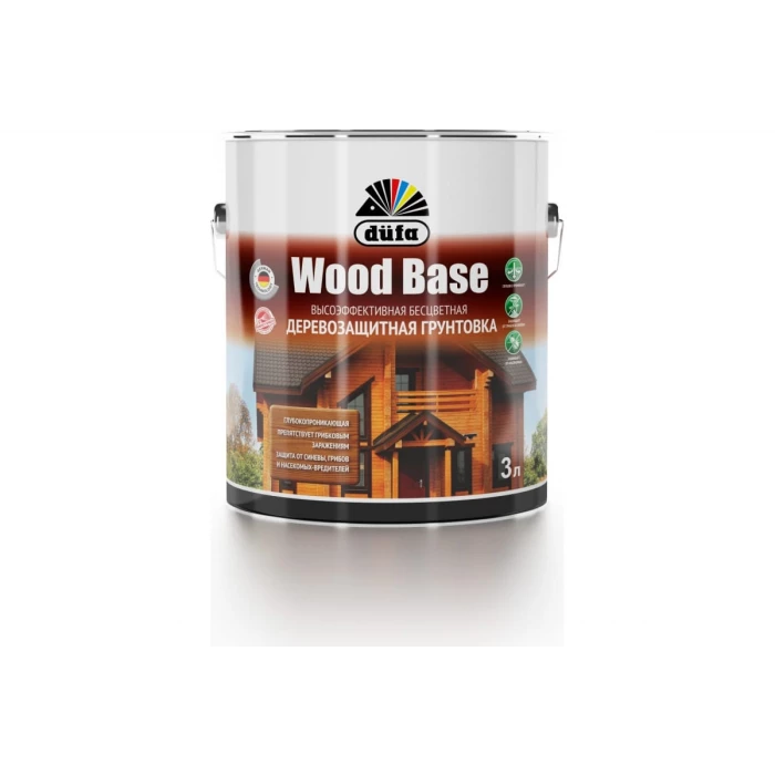 Грунтовка с биоцидом Dufa Wood Base бесцветная 3 л Н0000006150