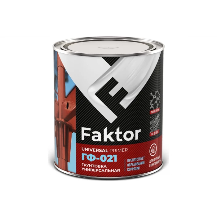 Грунтовка ЯРОСЛАВСКИЕ КРАСКИ FAKTOR ГФ-021 серая, банка 0.8 кг 217513