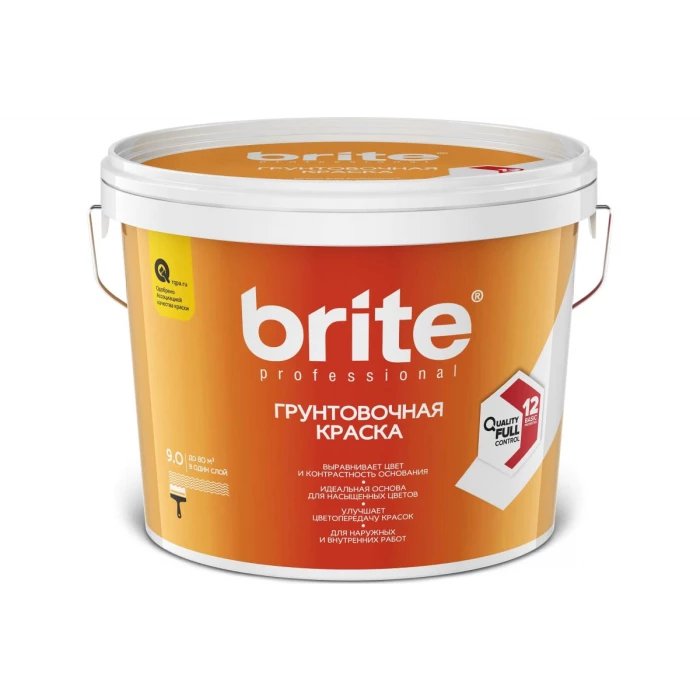 Грунтовочная краска BRITE PROFESSIONAL белая, ведро 9 л О05284