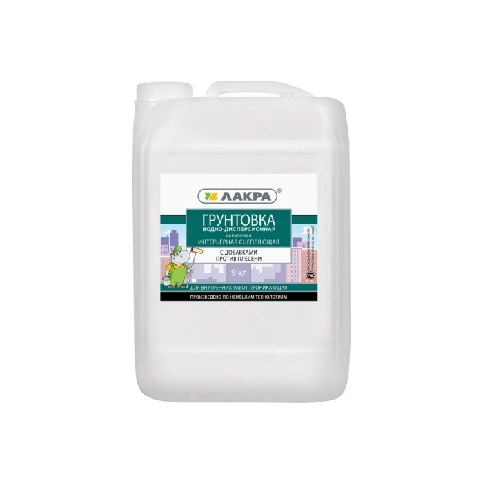 Интерьерный сцепляющий грунт против плесени Лакра 9 кг Л-С 90002735944