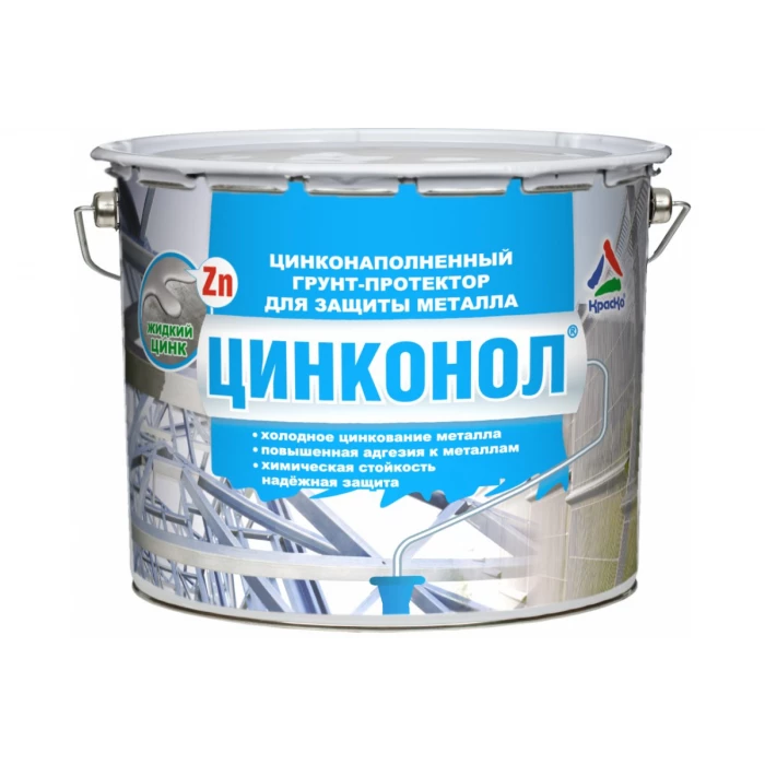 Матовый цинконаполненный грунт-протектор КРАСКО Цинконол 12кг 0421