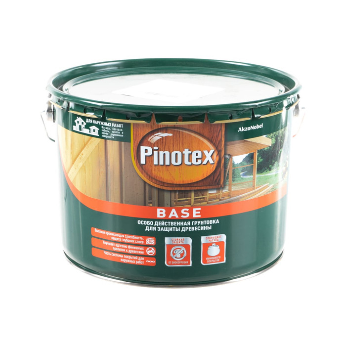 Особо действенная деревозащитная грунтовка PINOTEX BASE (с защитными свойствами; 9 л) 5794890