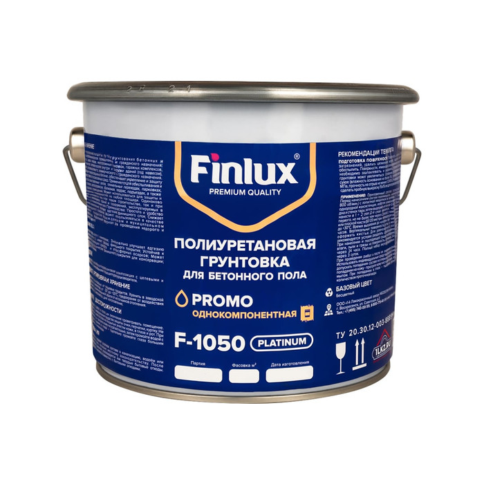 Полиуретановая грунтовка для бетонного пола Finlux F-1050 износоустойчивая, укрепляющая 4603783200597
