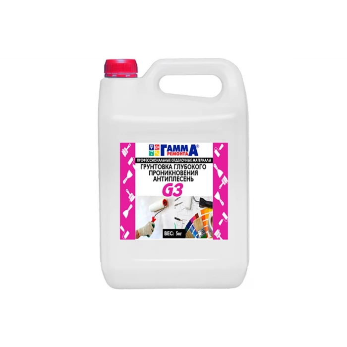 Грунтовка глубокого проникновения ГАММА Антиплесень G3 5 кг 233895