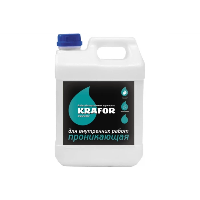 Проникающая грунтовка для внутренних работ KRAFOR 5 л (1) зеленая этикетка 27 332