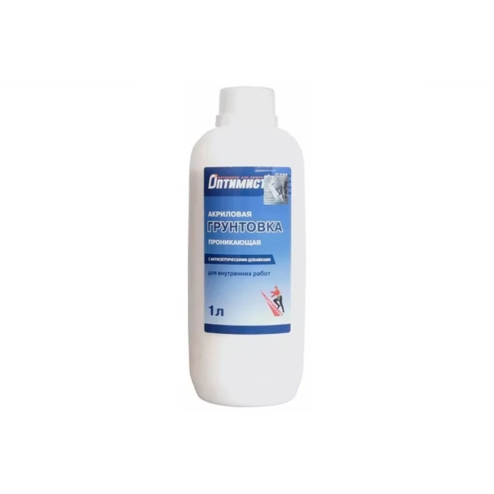 Проникающая грунтовка Оптимист G101 акриловая, для внутренних работ, 1 л OPG001