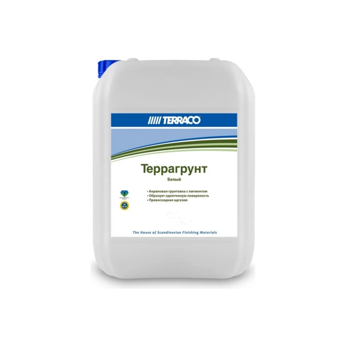 Проникающий грунт TERRACO TERRAGRUNT WHITE пигментированный, белый колеруемый 10кг 6812010