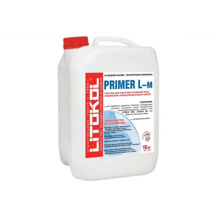 Грунтовка для самонивилирующихся смесей LITOKOL PRIMER L-м 10kg can 152370002