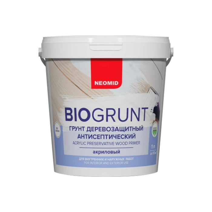 Универсальный грунт NEOMID Bio 1 л, деревозащитный, акриловый Н-BioГрунт-1