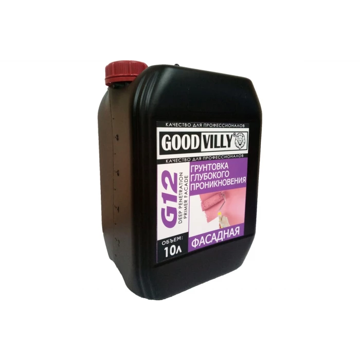 Фасадная грунтовка ГАММА Good Villy G12 глубокого проникновения, 10 кг 233879