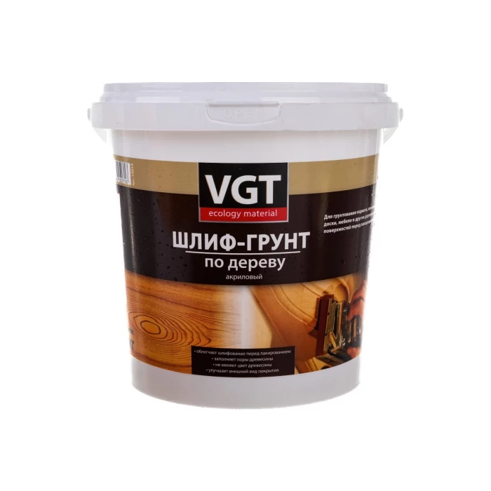Шлиф-грунт VGT ВД АК 0301 по дереву 0,9л 11602843