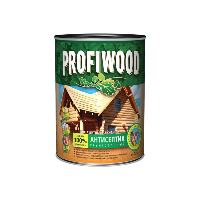 Алкидный антисептик PROFIWOOD (грунтовочный; биозащитный; бесцветный; 0.8 л; 0.7 кг) 3761