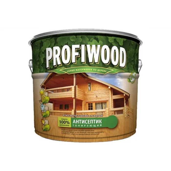 Алкидный антисептик PROFIWOOD (тонирующий; атмосферостойкий; бесцветный; 9.3 л; 8 кг) 3884
