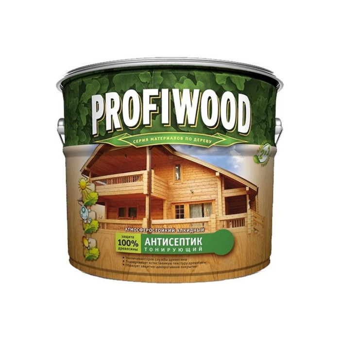 Алкидный антисептик PROFIWOOD (тонирующий; атмосферостойкий; бук; 9.3 л; 8 кг) 3887