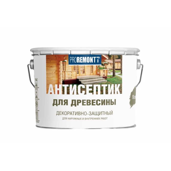 Антисептик Proremontt деревозащитное средство орех 9 л Лк-00004638