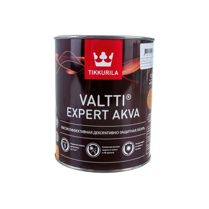 Антисептик для дерева TIKKURILA Valtti Expert Akva тик 0,9 л 48448