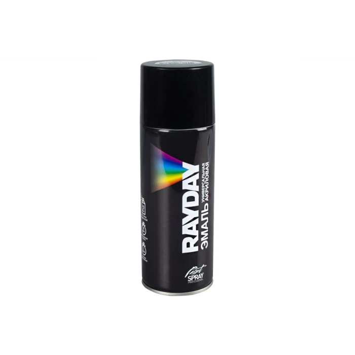 Акриловая аэрозольная краска RAYDAY Ral 9005 черная, глянцевая, 520 мл Rd-077 223223