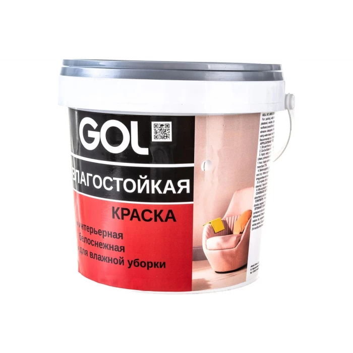 Акриловая влагостойкая краска для стен Palizh GOL ВД-АК-2180 белоснежная 167 1,4 кг 11605772