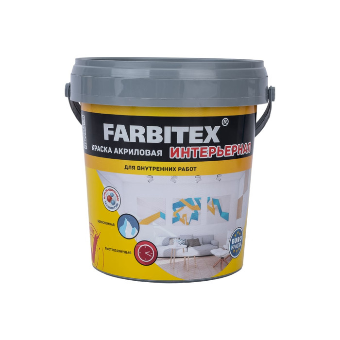 Акриловая интерьерная краска Farbitex 1.1 кг 4300003222
