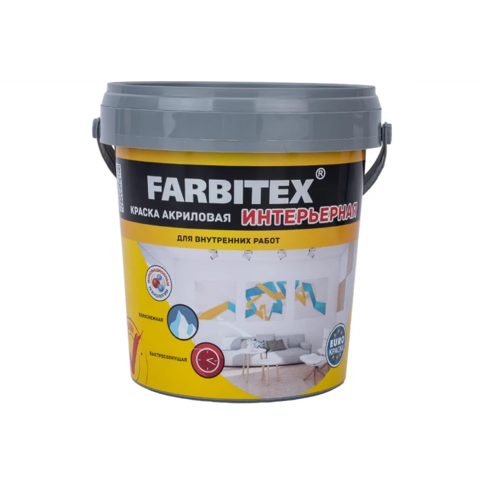 Акриловая интерьерная краска Farbitex 1.1 кг 4300003222