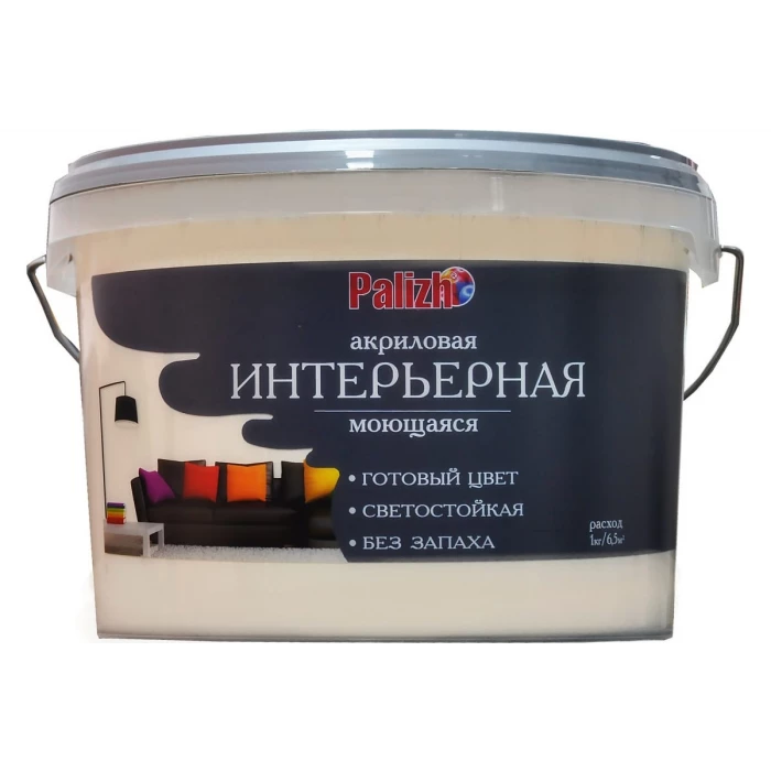 Акриловая интерьерная моющаяся краска PALIZH 301 тирамису 3,7кг 1/4 11605592