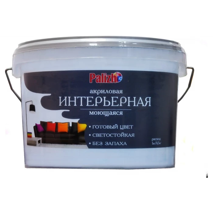 Акриловая интерьерная моющаяся краска PALIZH 309 можжевельник 3,7кг 1/4 11605600