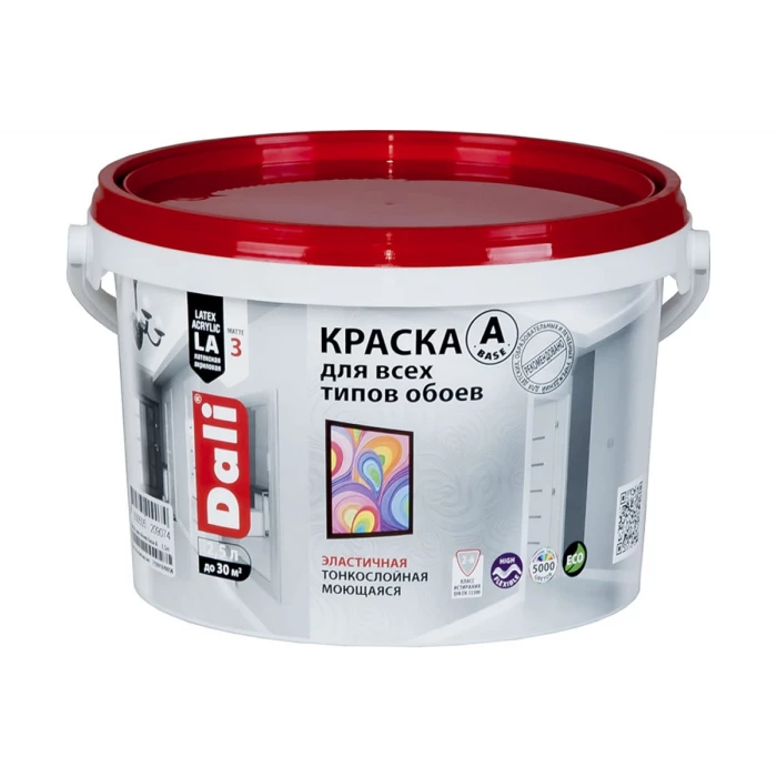 Акриловая краска DALI ДЛЯ ОБОЕВ База А 2,5 Л 1 высокотиксотропная 15710