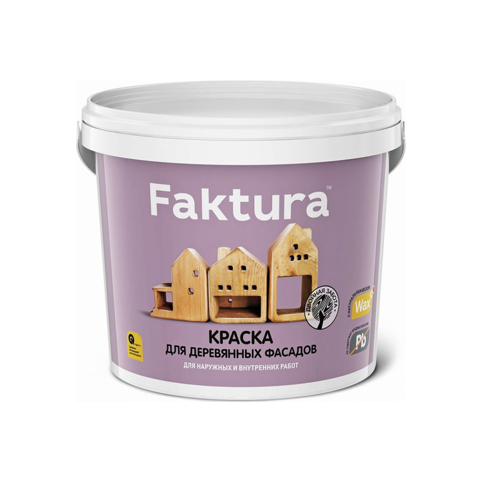 Акриловая краска FAKTURA для деревянных фасадов с натуральным воском, 9л О02694 База А