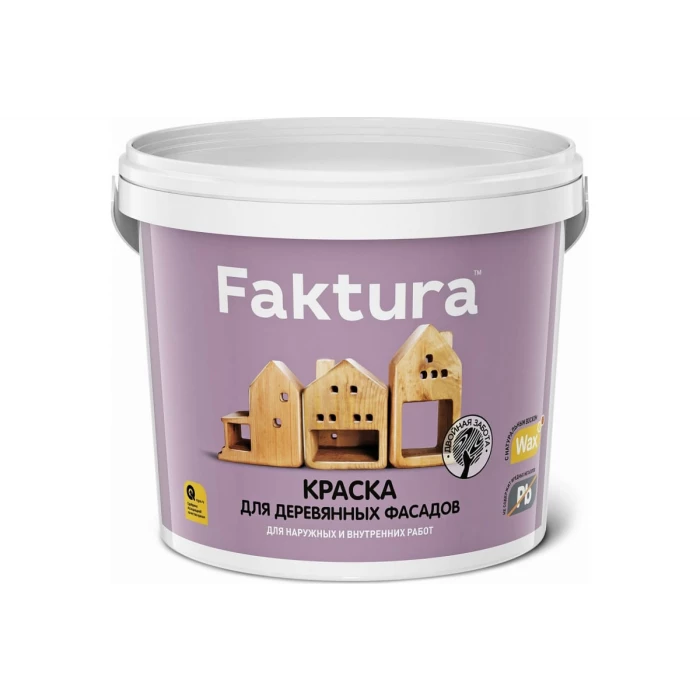 Акриловая краска FAKTURA для деревянных фасадов с натуральным воском, 9л О02694 База А