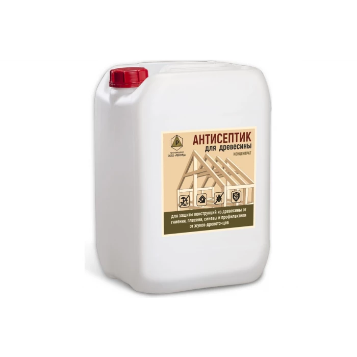 Антисептик для древесины концентрат 1:1 трудновымываемый красный РЕКОРД 10 л АС4
