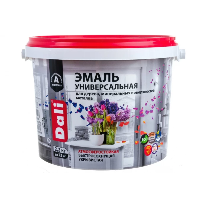 Акриловая универсальная эмаль РОГНЕДА Dali (полуматовая; серая; Ral 7004; 2.2 кг) 221447