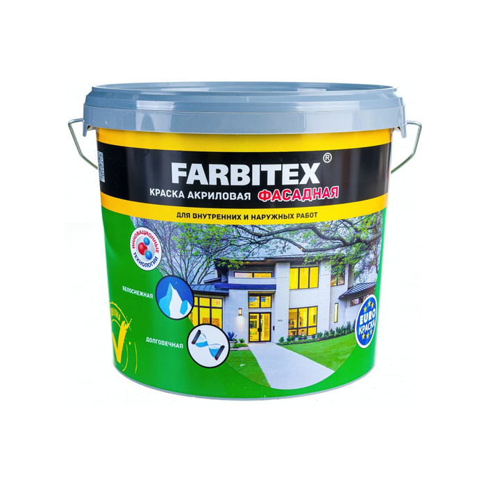 Акриловая фасадная краска Farbitex 6 кг 4300001555