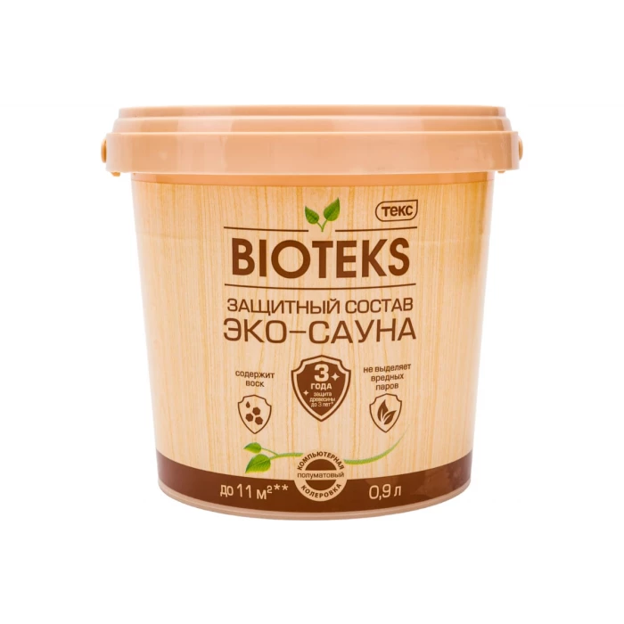 Биоантисептик грунт Текс эко-сауна защ. состав лак полуматовый 0,9 л 52467