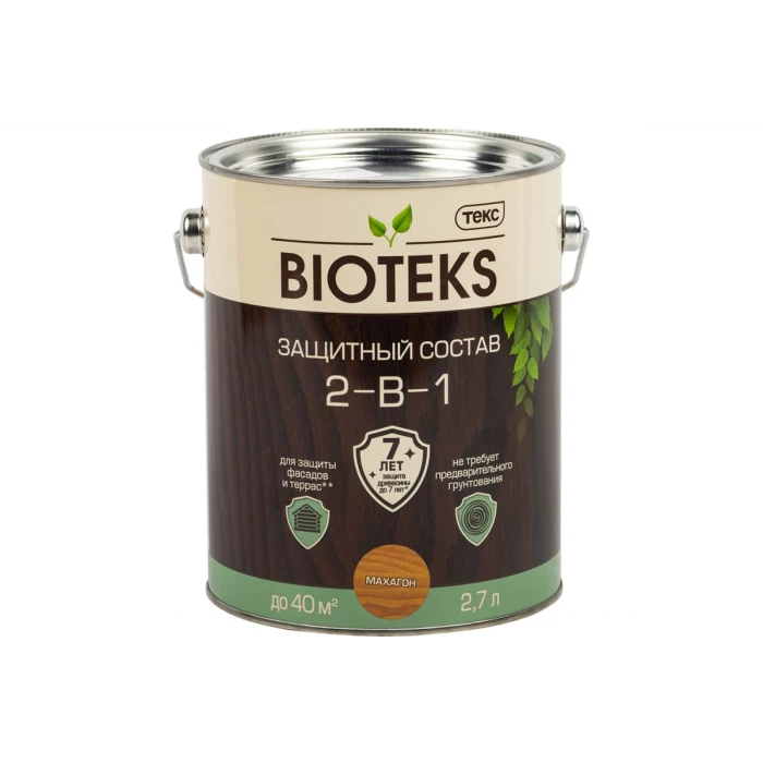 Биоантисептик Текс классик универсал махагон 2,7 л. защ. состав 2 в 1 48656