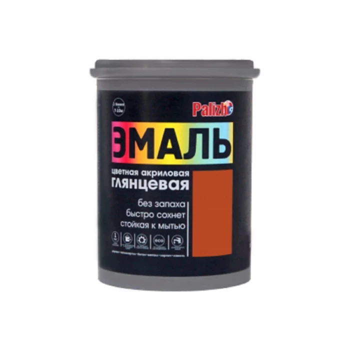 Акриловая эмаль PALIZH глянцевая 603 красно-коричневая 1кг 1/6 11605612
